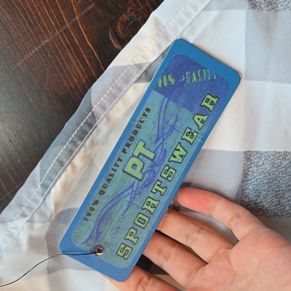 Womens PT Sportswear Gray Plaid Swim Shorts - Picture 3 of 3